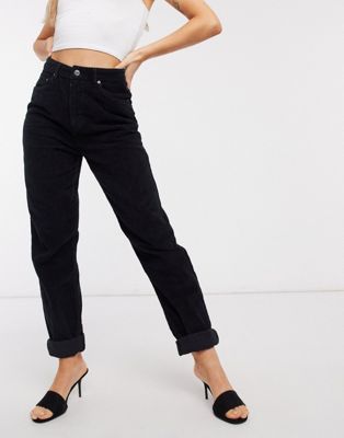 фото Черные свободные джинсы в винтажном стиле с завышенной талией asos design-черный