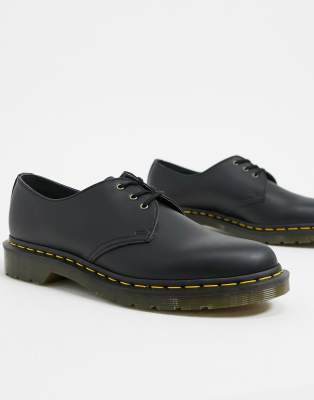 фото Черные туфли из веган-кожи с 3 парами люверсов dr martens 1461-черный