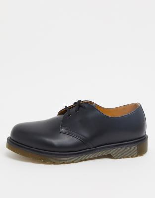 фото Черные туфли с 3 парами люверсов dr.martens 1461 pw-черный dr martens