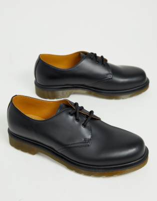 фото Черные туфли с 3 парами люверсов dr.martens 1461 pw-черный dr martens