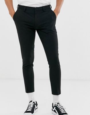 фото Черные укороченные брюки скинни asos design-черный