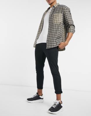 Черные укороченные чиносы скинни ASOS DESIGN-Черный