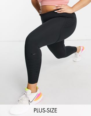 фото Черные укороченные леггинсы nike training plus one luxe-черный цвет