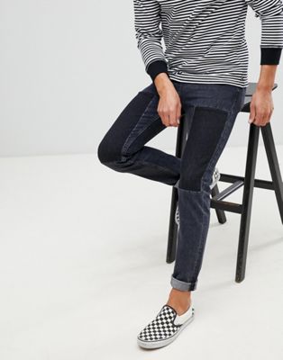 фото Черные узкие джинсы с заплатками calvin klein jeans-черный