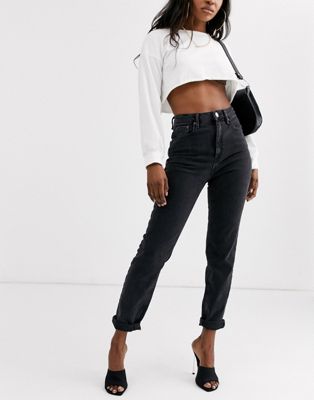 Модные джинсы с высокой посадкой женские