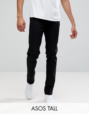 фото Черные узкие эластичные джинсы asos tall-черный asos design