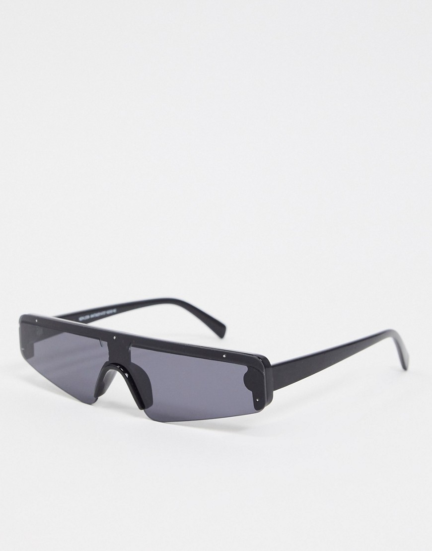 фото Черные узкие солнцезащитные очки-маска new look-черный