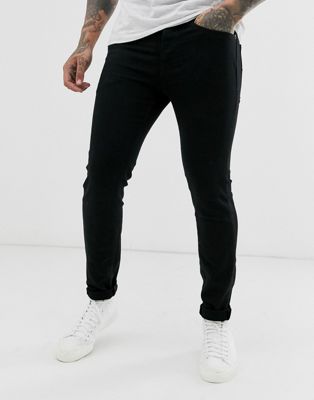 фото Черные выбеленные джинсы зауженного кроя из органического хлопка selected homme-черный