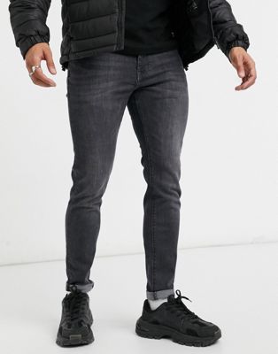 фото Черные выбеленные облегающие джинсы celio-черный