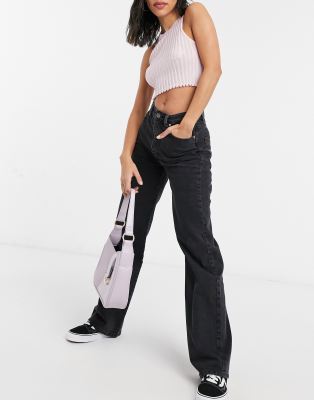 Черные джинсы  Asos Черные выбеленные винтажные джинсы в стиле 90-х Stradivarius-Черный цвет