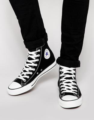 фото Черные высокие кеды converse all star m9160c-черный