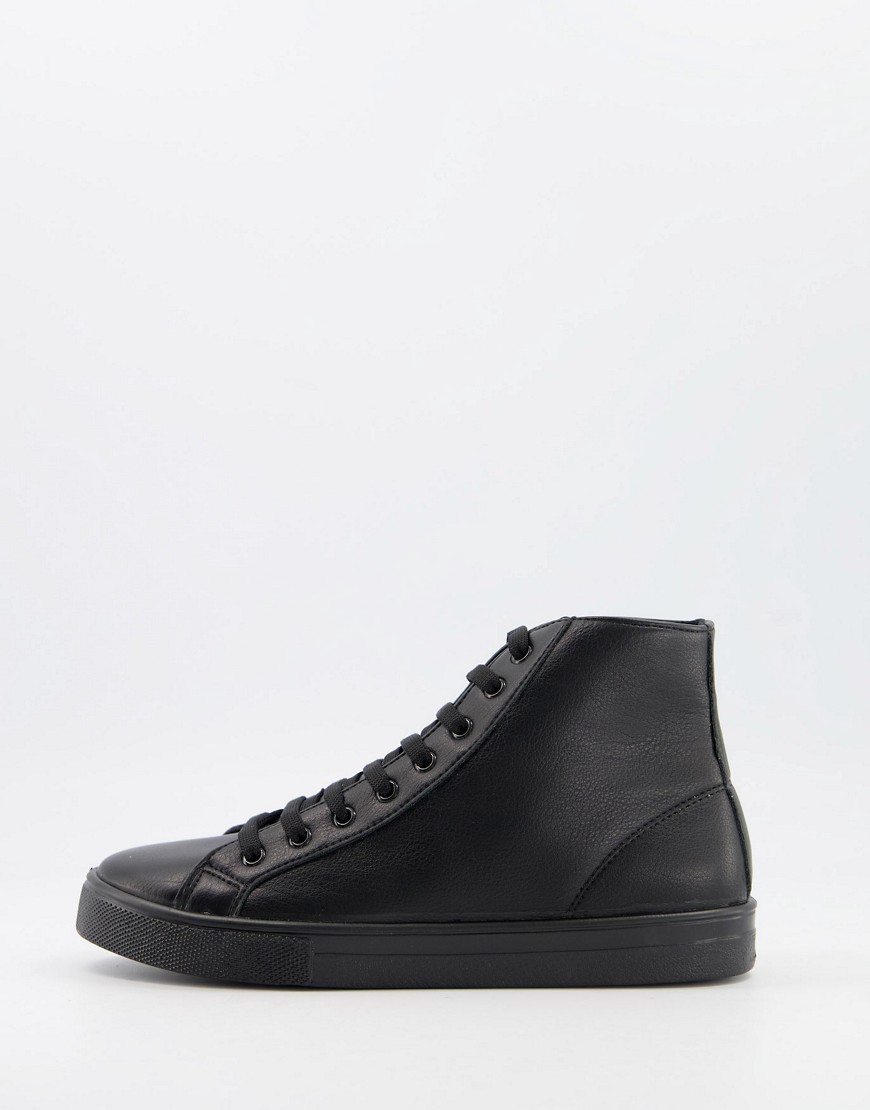 фото Черные высокие кроссовки asos design dennis-черный цвет