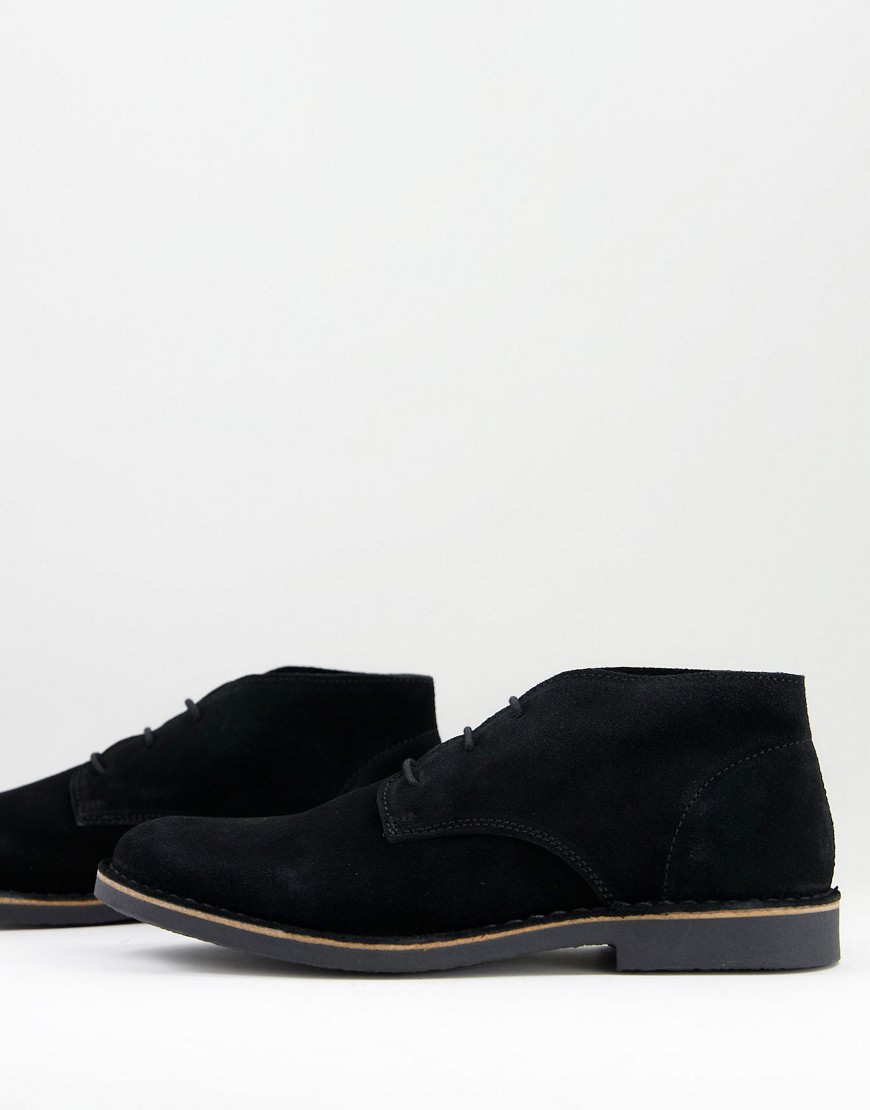 фото Черные замшевые ботинки selected royce-черный