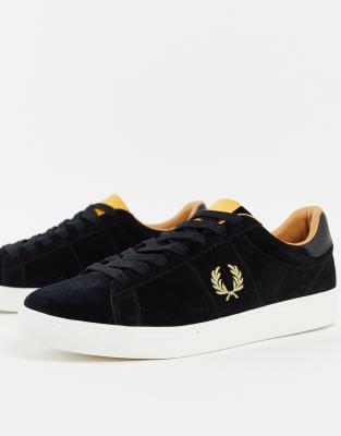 фото Черные замшевые кроссовки fred perry spencer-черный цвет