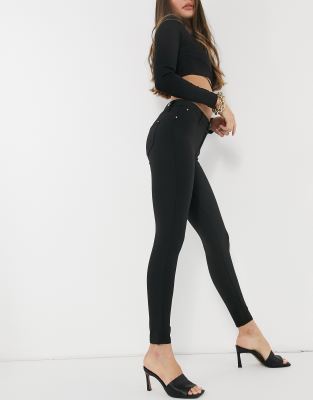 Брюки скинни  Asos Черные зауженные брюки River Island Molly-Черный