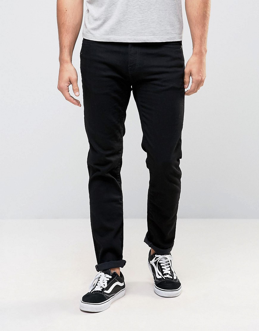 фото Черные зауженные джинсы стретч abercrombie & fitch-черный