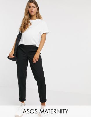 фото Черные чиносы asos design maternity-черный asos maternity