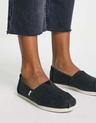 Туфли на плоской подошве Черные эспадрильи TOMS-Черный цвет