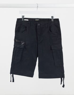 Шорты карго черные. Shorts Jack & Jones militari.