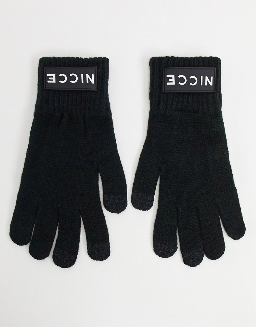 фото Черные трикотажные перчатки для сенсорных гаджетов nicce-синий
