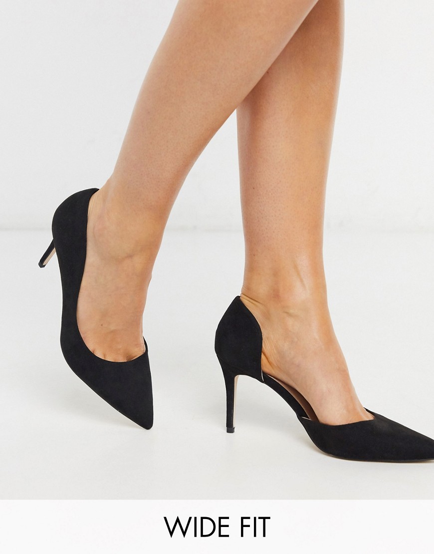 фото Черные туфли-лодочки для широкой стопы с острым носком miss kg-черный цвет