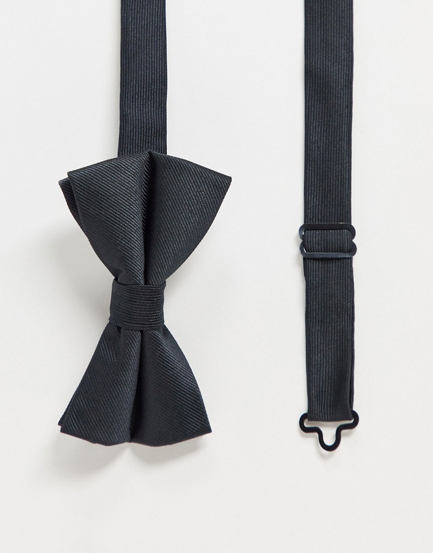 фото Черный атласный галстук-бабочка asos design