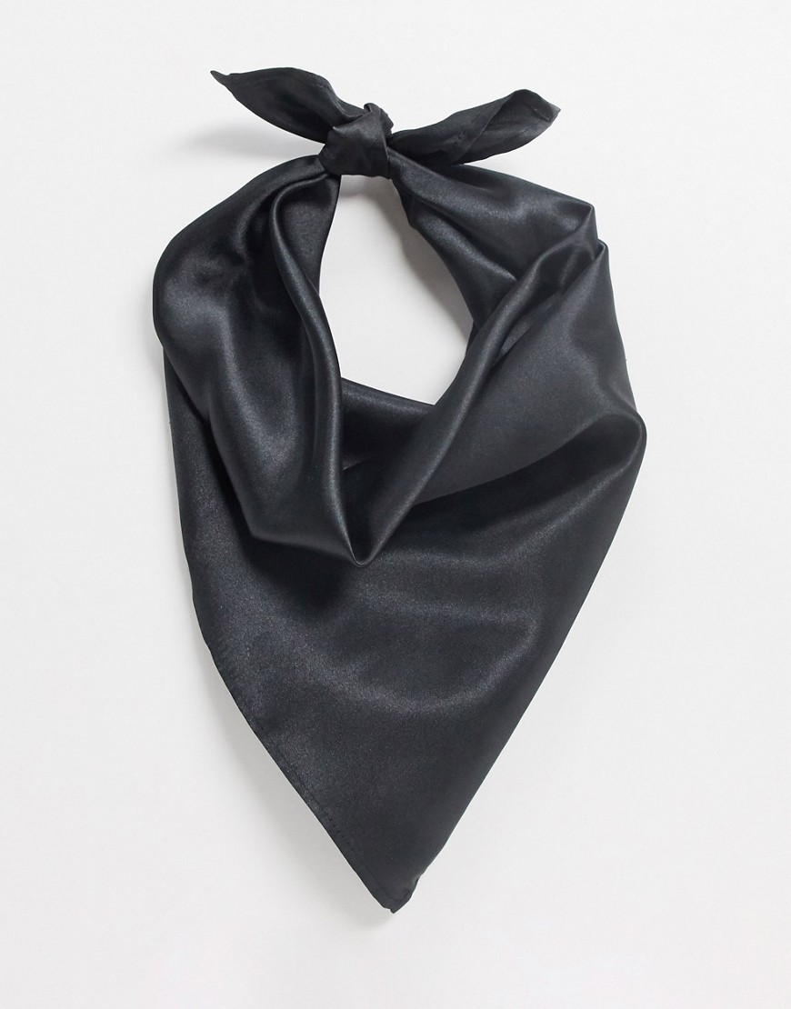 Черный атласный платок ASOS DESIGN