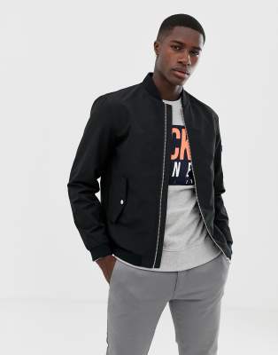 фото Черный бомбер jack & jones essentials