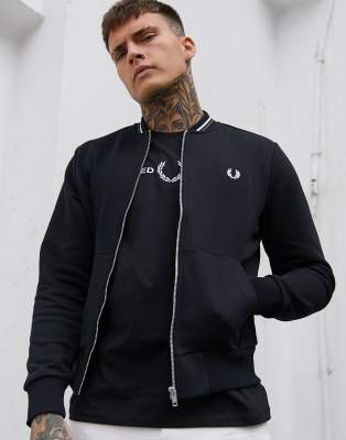 фото Черный бомбер на молнии fred perry