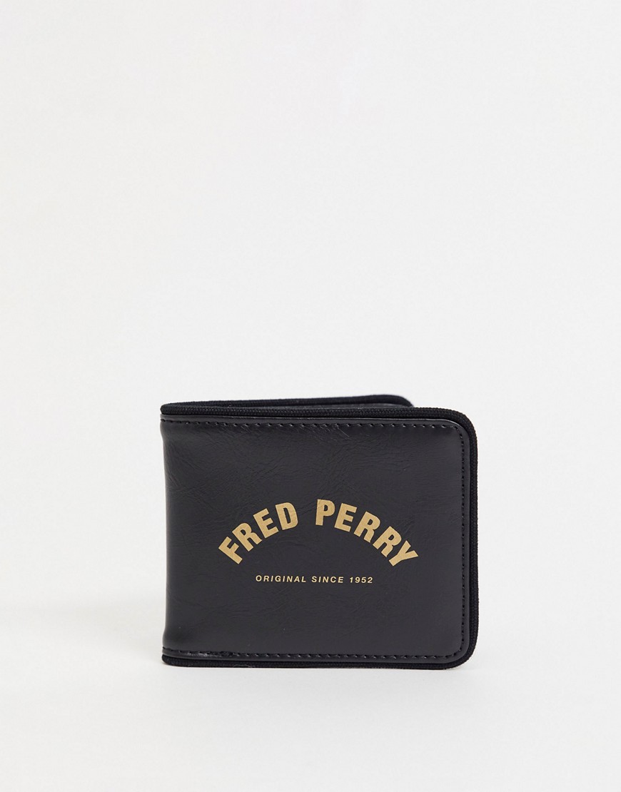 фото Черный бумажник с фирменной отделкой fred perry-черный цвет