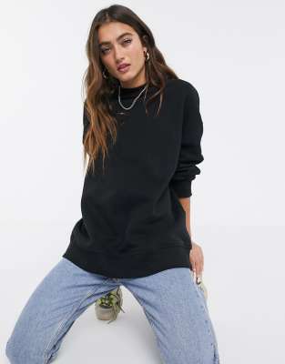 фото Черный длинный oversized-свитшот monki