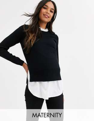 фото Черный джемпер 2 в 1 new look maternity