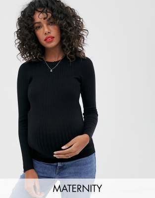 фото Черный джемпер с круглым вырезом new look maternity