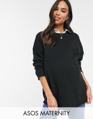 фото Черный фактурный oversize-свитшот asos design maternity asos maternity