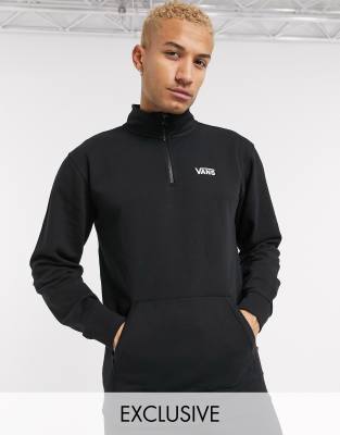 Черный флисовый топ с короткой молнией Vans эксклюзивно для ASOS