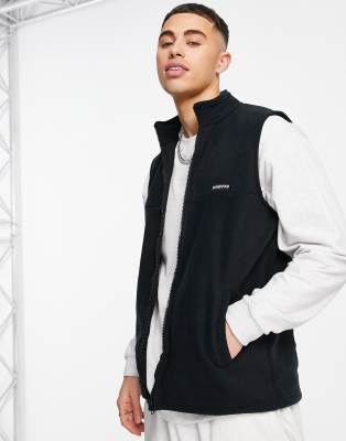   Asos Черный флисовый жилет с нашивкой New Look-Черный цвет