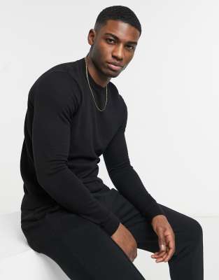 Черный хлопковый джемпер ASOS DESIGN-Черный цвет