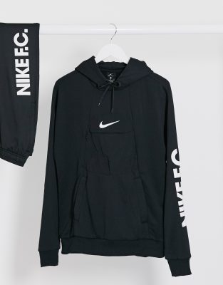 фото Черный худи nike football fc