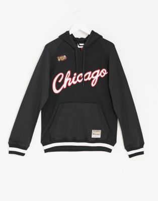 фото Черный худи с изнанкой из ткани терри mitchell & ness chicago bulls gametime