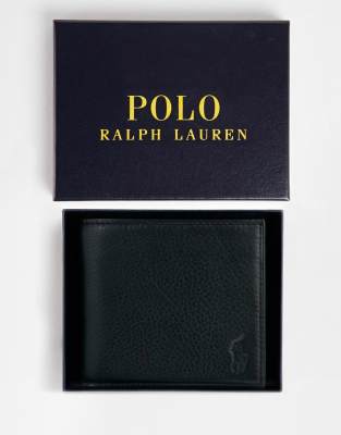 Polo Ralph Lauren leather billfold wallet in black - ASOS Price Checker