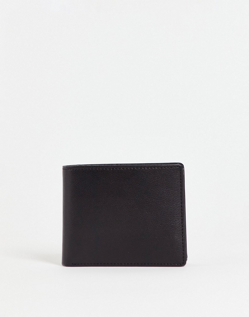 фото Черный кожаный бумажник в одно сложение smith & canova smith and canova