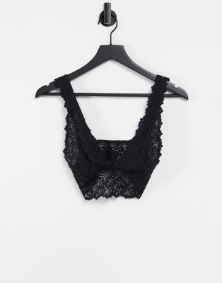 Укороченные топы  Asos Черный кружевной бралетт Topshop