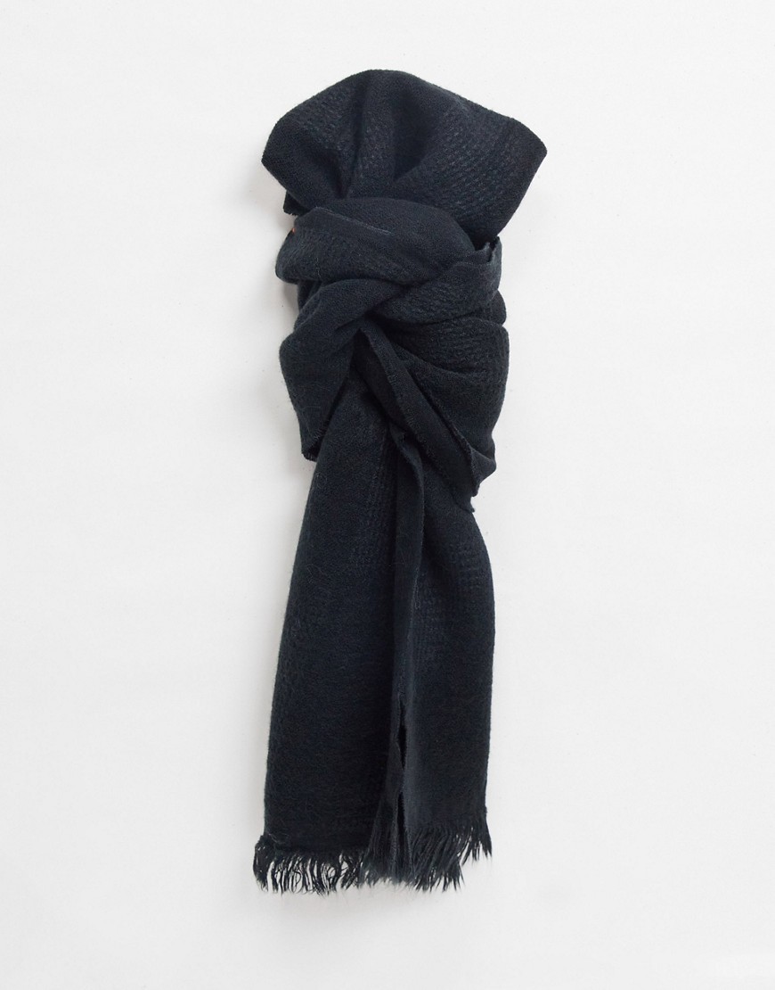 фото Черный легкий шарф asos design-черный цвет