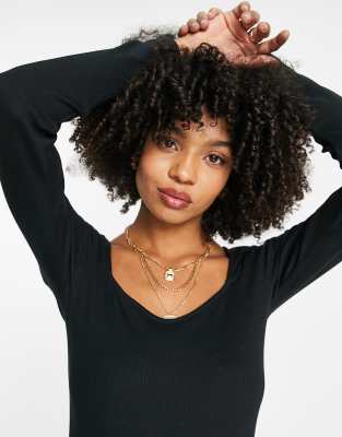 Топы для беременных  Asos Черный лонгслив Mamalicious Maternity