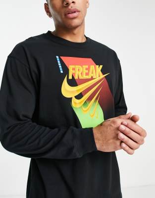 фото Черный лонгслив nike basketball freak