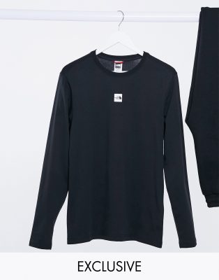 фото Черный лонгслив с логотипом the north face central эксклюзивно на asos