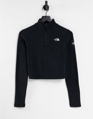 фото Черный лонгслив с молнией длиной 1/4 the north face black box-черный цвет