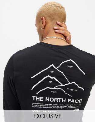 фото Черный лонгслив the north face peaks эксклюзивно для asos