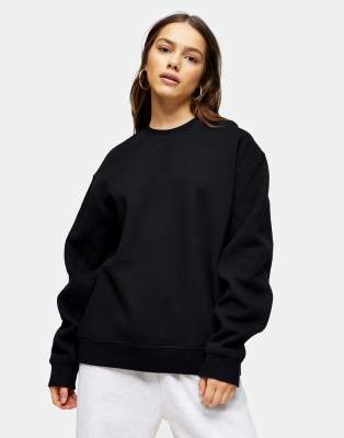 фото Черный oversize-свитшот topshop petite-черный цвет