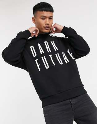 фото Черный oversized-свитшот с логотипом на груди asos dark future